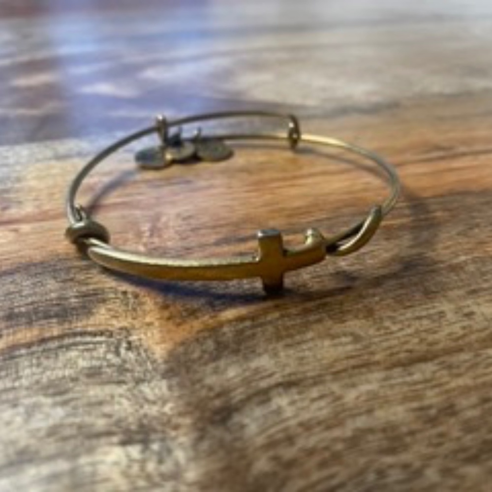 Alex and Ani gold cross wrap bracelet
